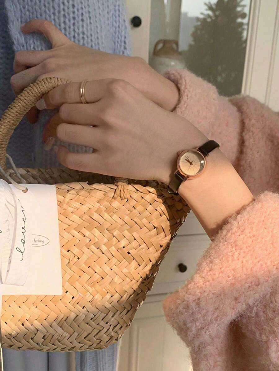 SHEIN ساعة نسائية كوارتز مصنوعة من سبيكة وستانلس ستيل