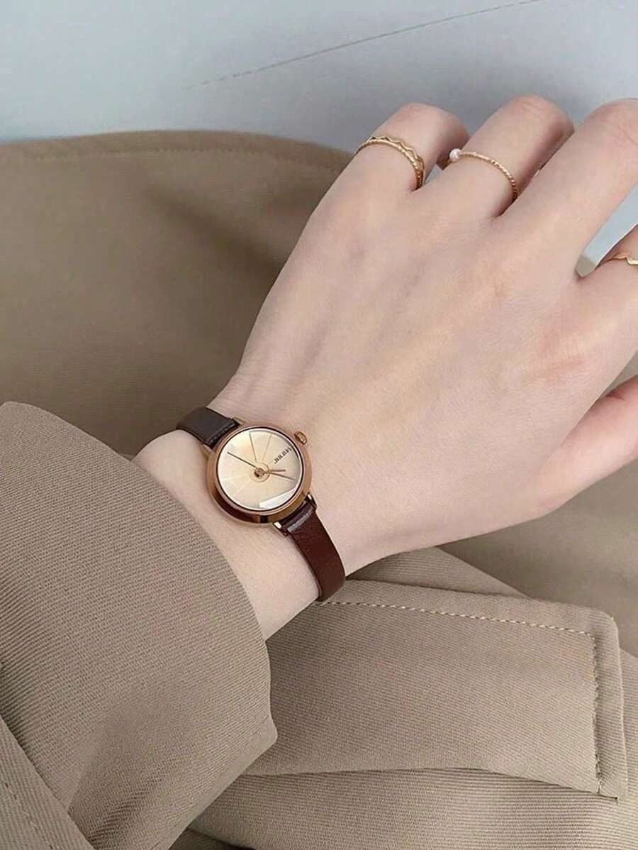 SHEIN ساعة نسائية كوارتز مصنوعة من سبيكة وستانلس ستيل