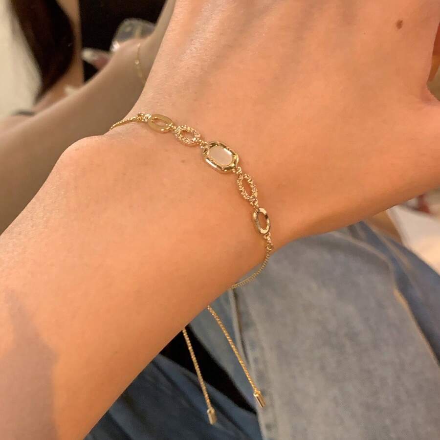 SHEIN سوار بلوري زركونيا قابل للسحب