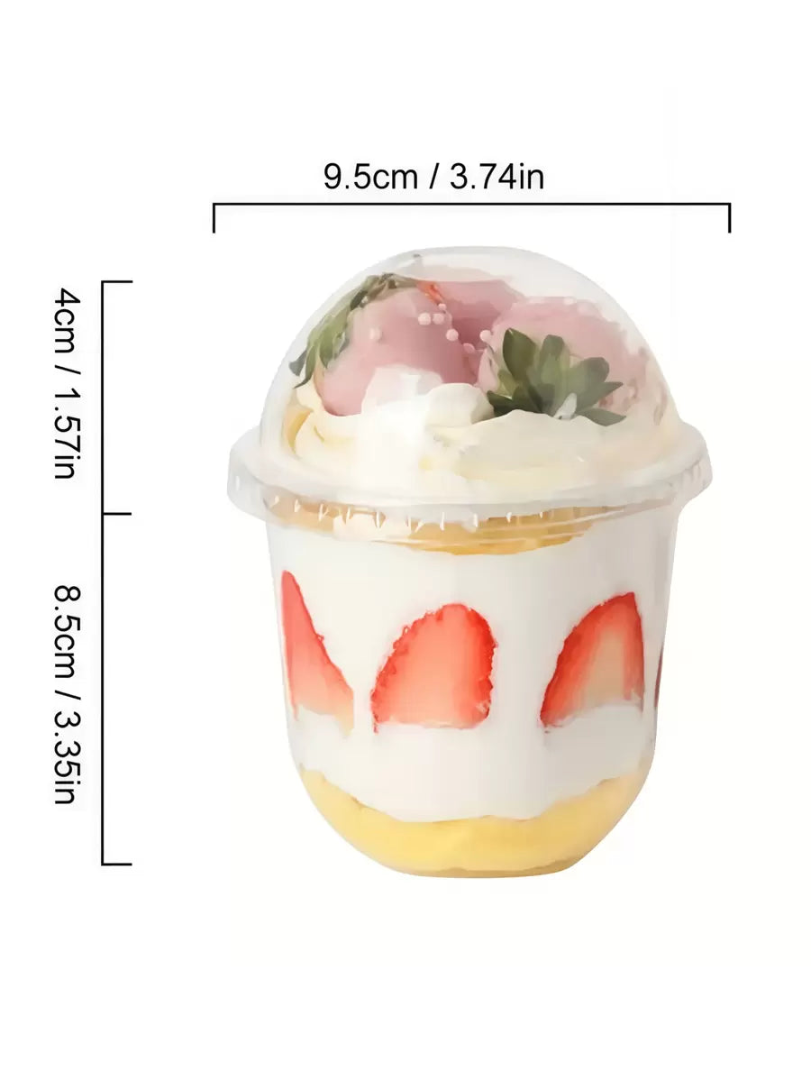 SHEIN أكواب بلاستيكية شفافة مع أغطية