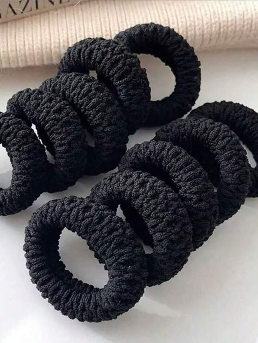 SHEIN طقم 5 قطع أربطة شعر مرنة ملونة لتسريحات الذيل والكعكة