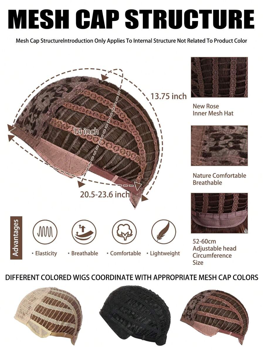 SHEIN باروكة قصيرة سوداء مجعدة 12 بوصة مع غرة