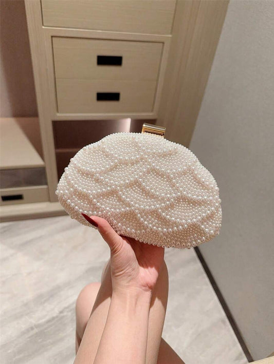 SHEIN حقيبة كتف مستطيلة مزينة بالخرز المزيف