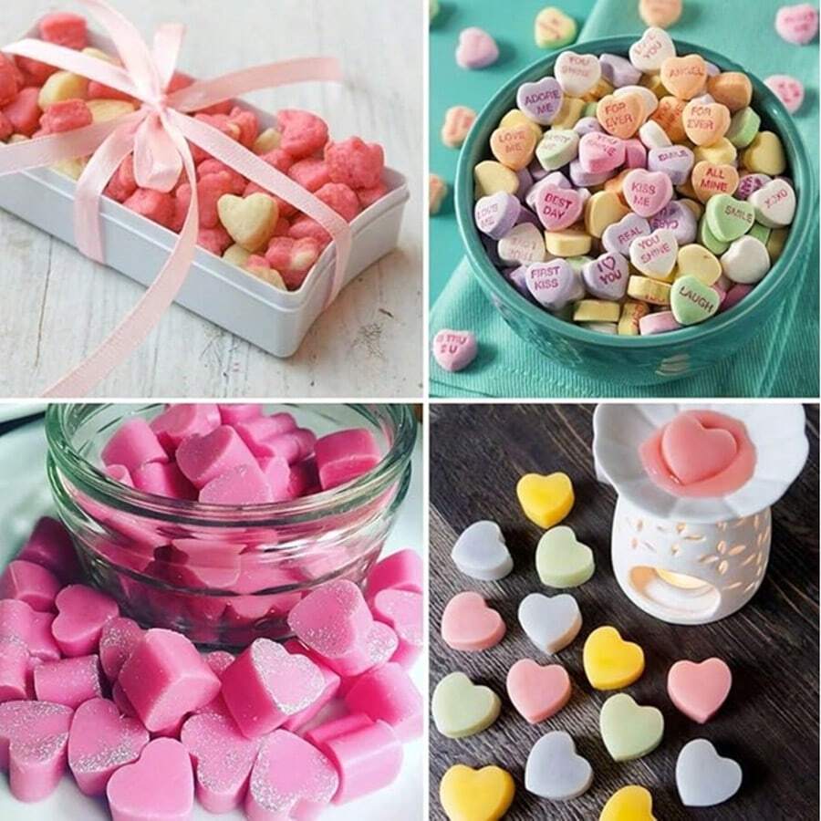 SHEIN قالب سيليكون وردي 55 تجويف على شكل قلب للحلوى