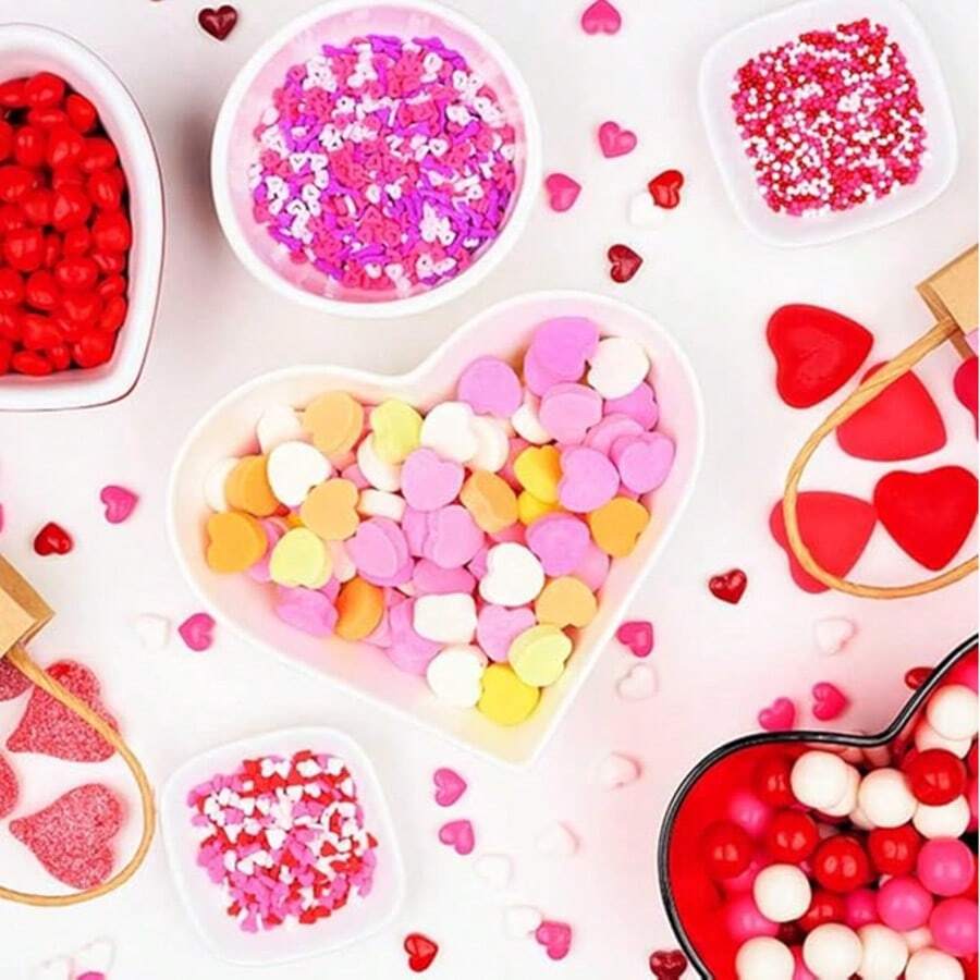 SHEIN قالب سيليكون وردي 55 تجويف على شكل قلب للحلوى