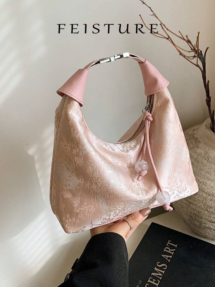 SHEIN حقيبة قماشية نايلون بطراز صيني مطرز