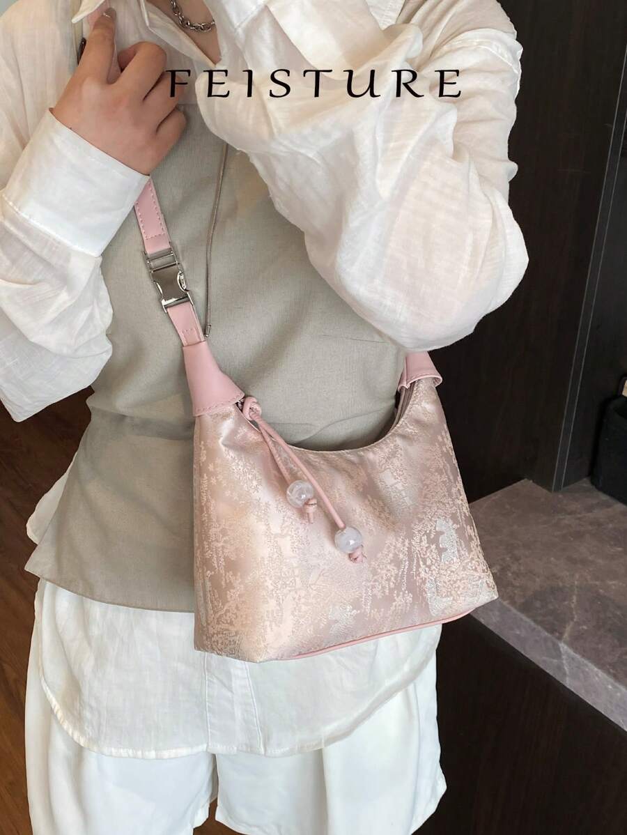 SHEIN حقيبة قماشية نايلون بطراز صيني مطرز