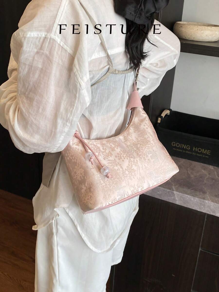 SHEIN حقيبة قماشية نايلون بطراز صيني مطرز