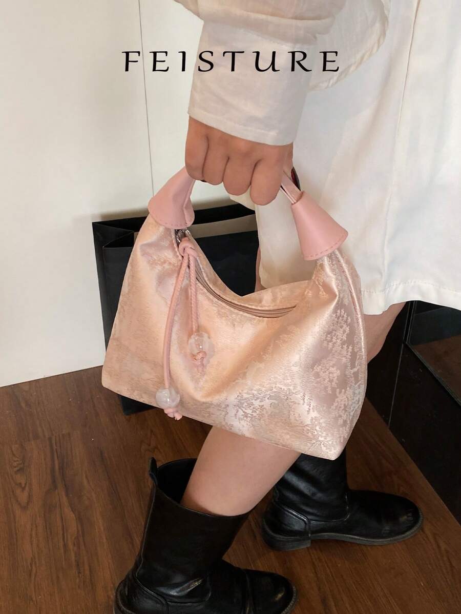 SHEIN حقيبة قماشية نايلون بطراز صيني مطرز