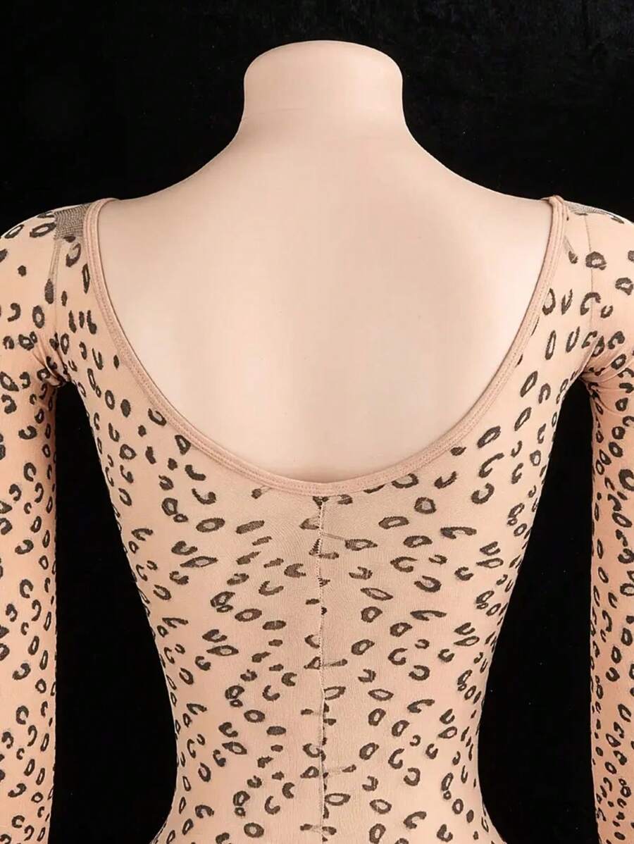 SHEIN فستان ملابس داخلية بطبعة نمر من قماش محبوك