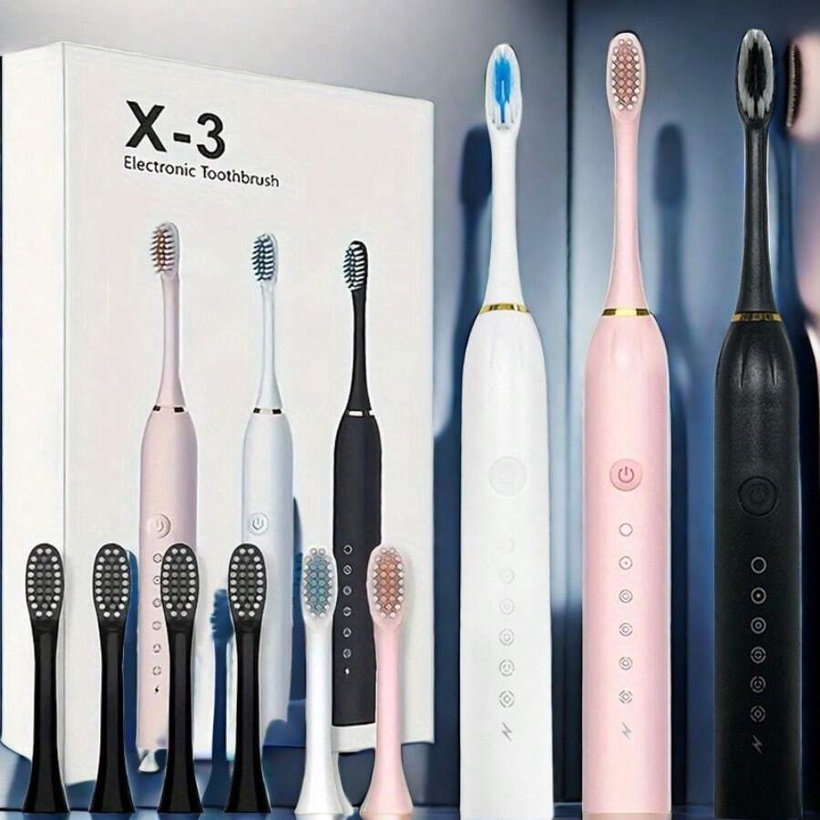 SHEIN فرشاة أسنان كهربائية مقاومة للماء قابلة للشحن