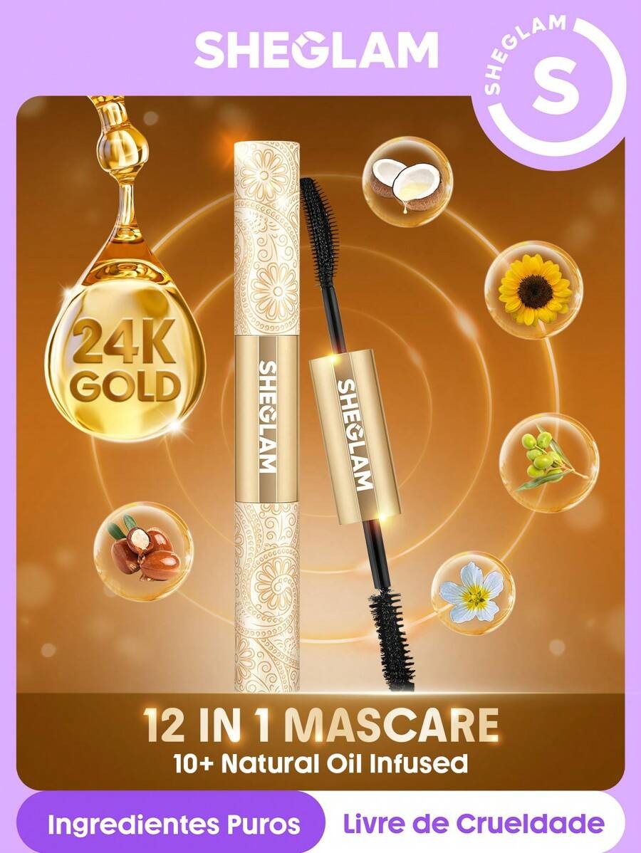 SHEGLAM 24K All-In-One ماسكارا متعددة التأثيرات لإطلالة فاخرة