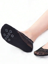 SHEIN طقم 5 أزواج جوارب قارب منقوشة بالزهور والموجات ماصة للعرق