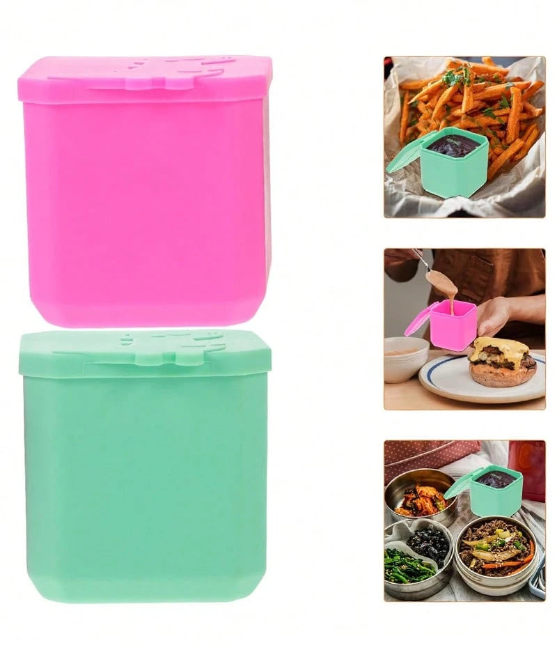 SHEIN حاوية طعام سيليكون مربعة محكمة الإغلاق