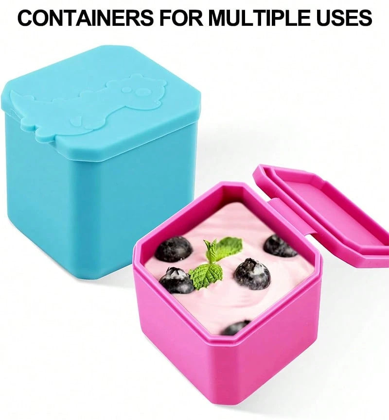 SHEIN حاوية طعام سيليكون مربعة محكمة الإغلاق
