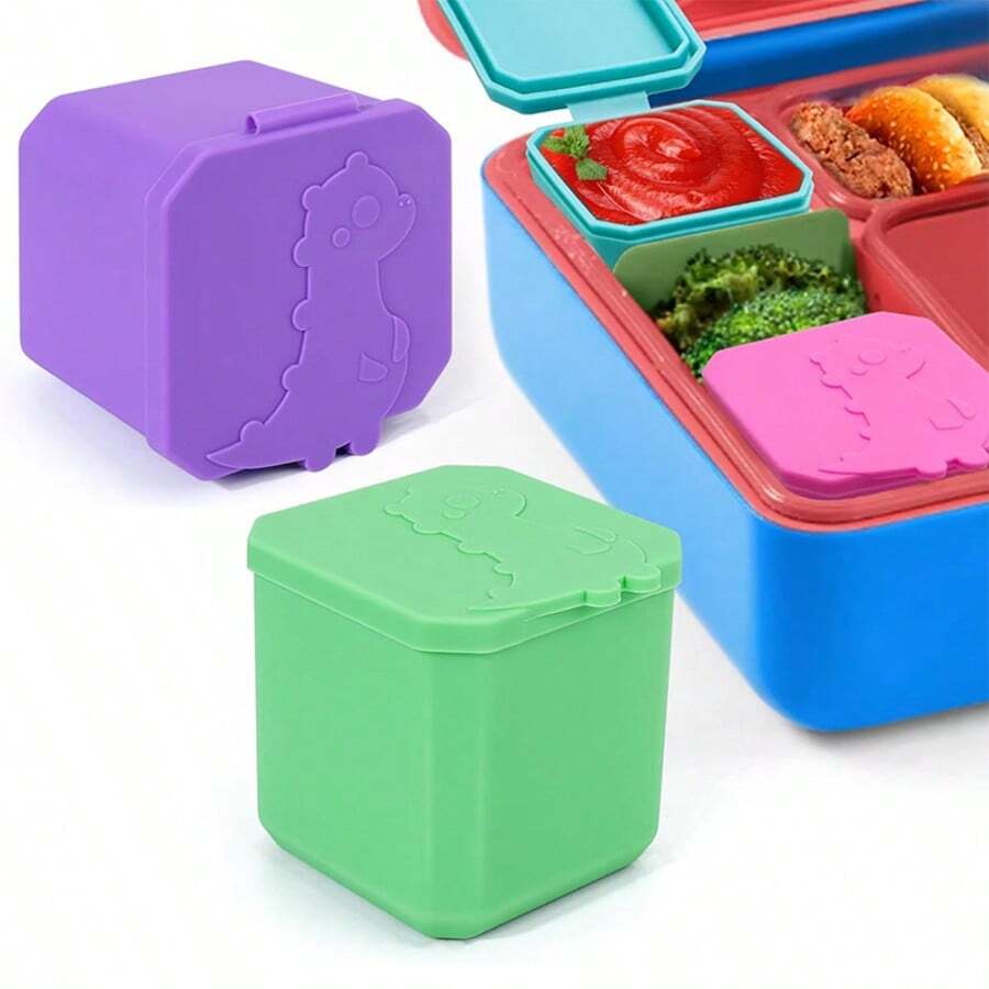 SHEIN حاوية طعام سيليكون مربعة محكمة الإغلاق