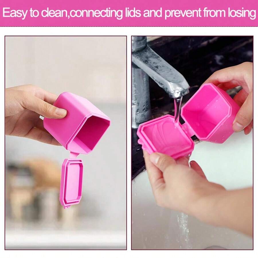 SHEIN حاوية طعام سيليكون مربعة محكمة الإغلاق