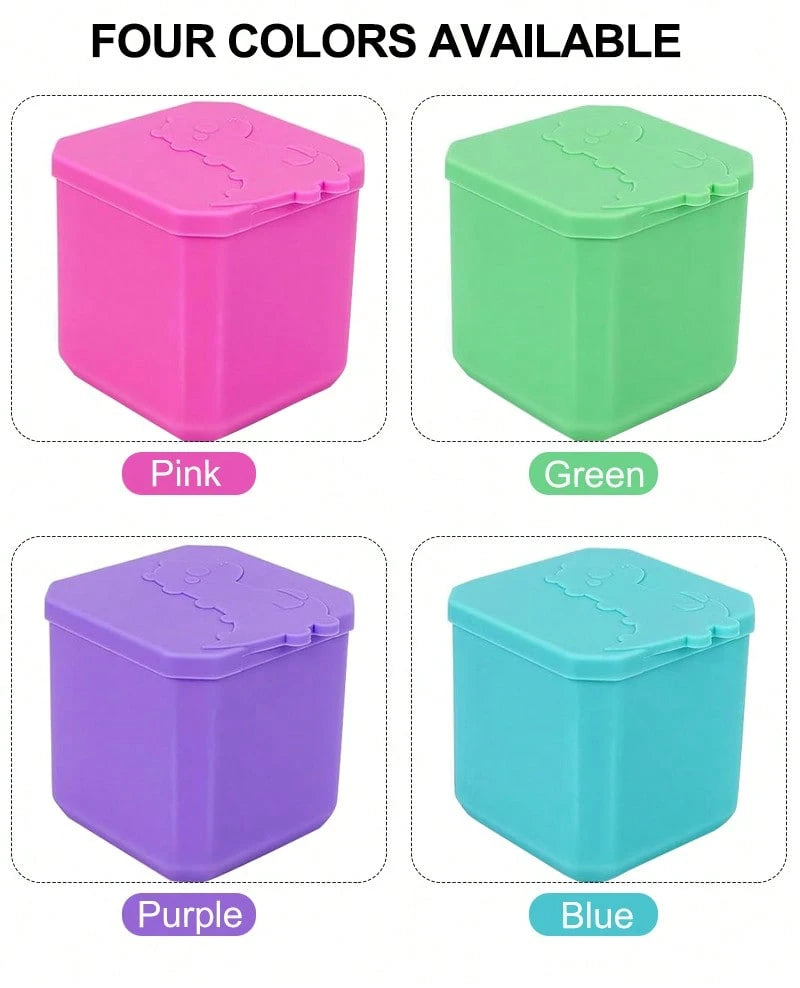 SHEIN حاوية طعام سيليكون مربعة محكمة الإغلاق