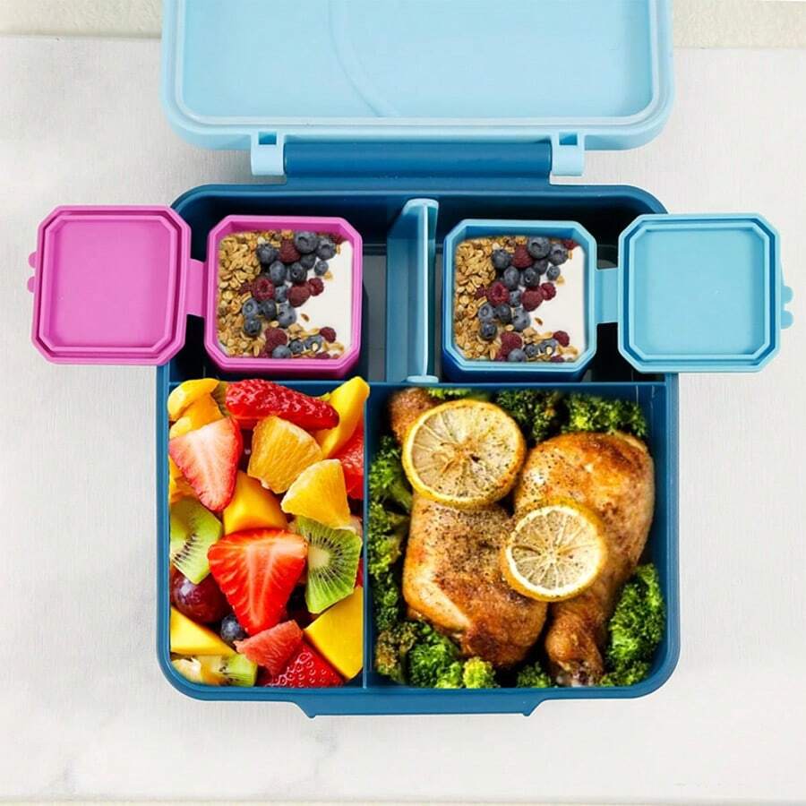 SHEIN حاوية طعام سيليكون مربعة محكمة الإغلاق