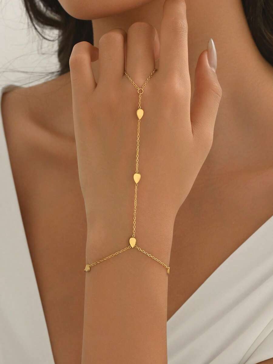 SHEIN LIEBEIRIS سوار يد مطلي بالذهب عيار 18 قيراط