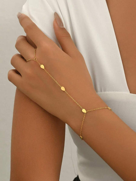 SHEIN LIEBEIRIS سوار يد مطلي بالذهب عيار 18 قيراط