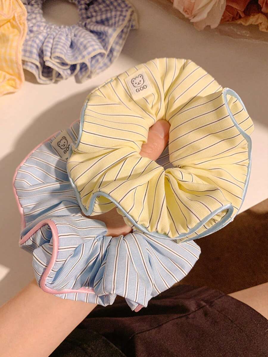 SHEIN حزمتان أربطة شعر نسائية ناعمة