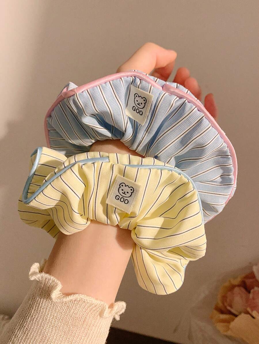 SHEIN حزمتان أربطة شعر نسائية ناعمة