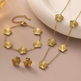 SHEIN طقم مجوهرات زهرة خماسية ذهبية