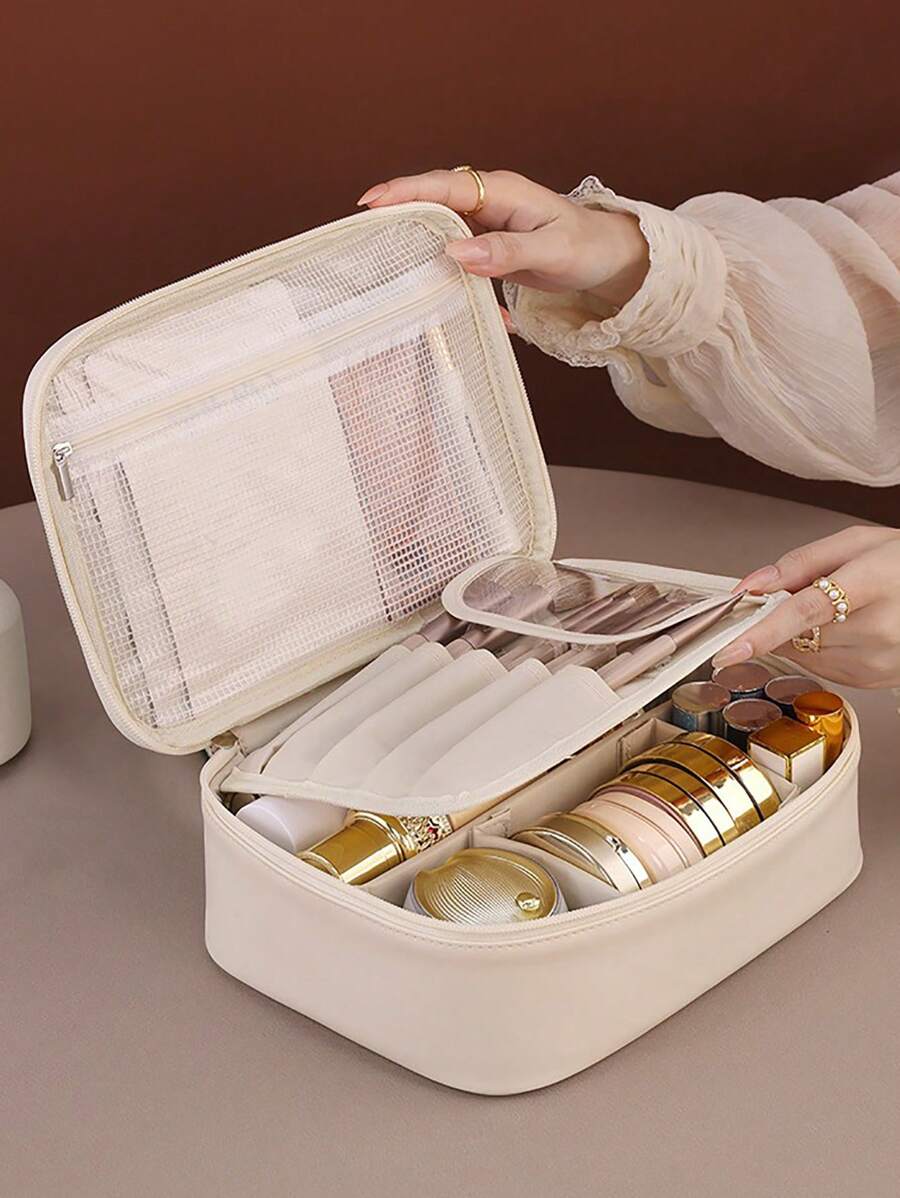 SHEIN حقيبة مستحضرات تجميل كبيرة وعملية