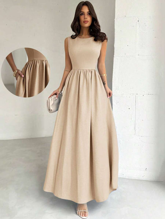 SHEIN Firerie فستان بلون كاكي أنيق