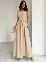 SHEIN Firerie فستان بلون كاكي أنيق