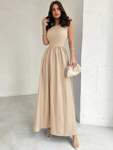 SHEIN Firerie فستان بلون كاكي أنيق