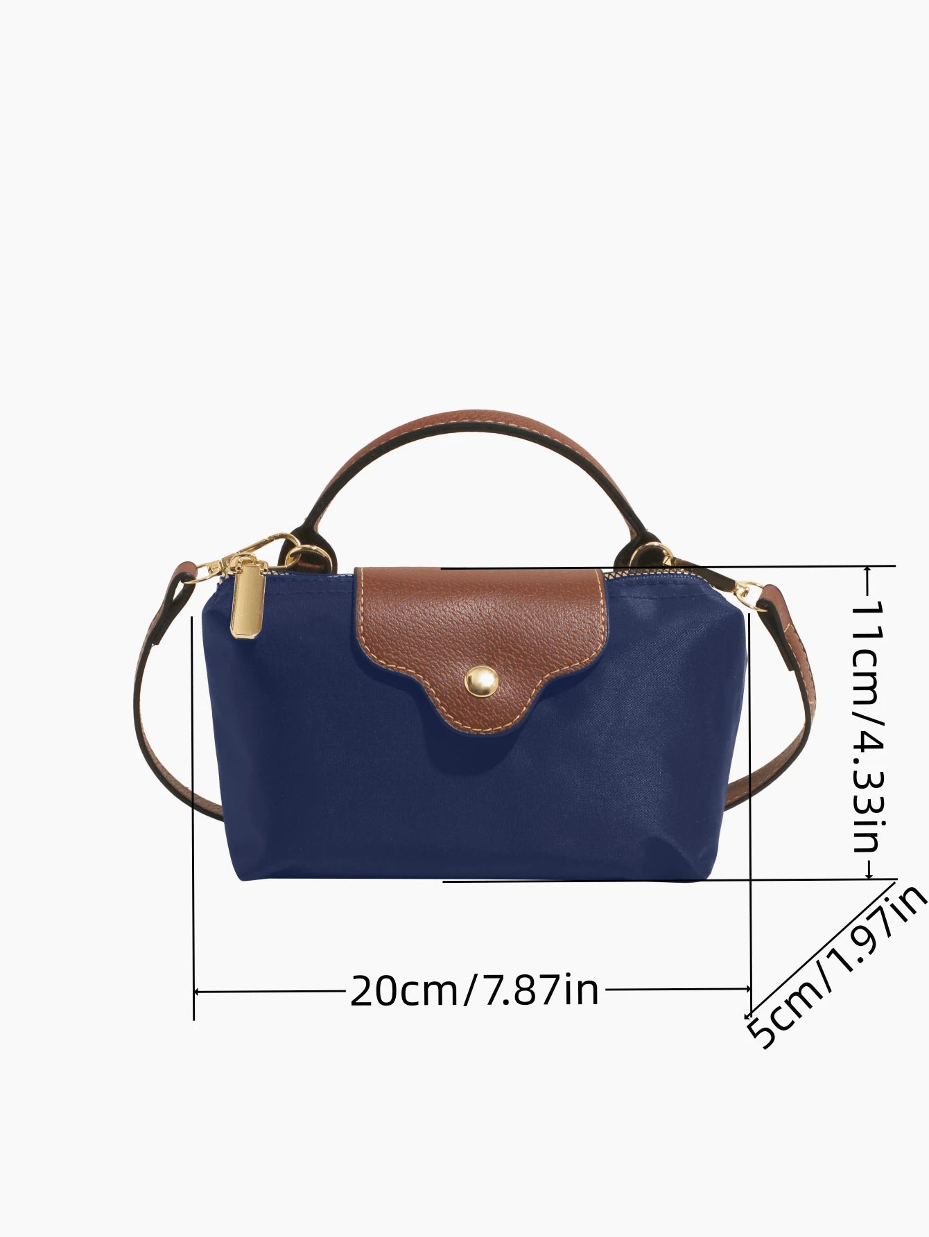 SHEIN حقيبة دلو بلور زرقاء بتصميم أنيق