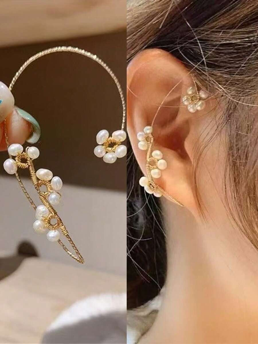 SHEIN حلق بندقية بلؤلؤة فاخرة تخطف الأنظار
