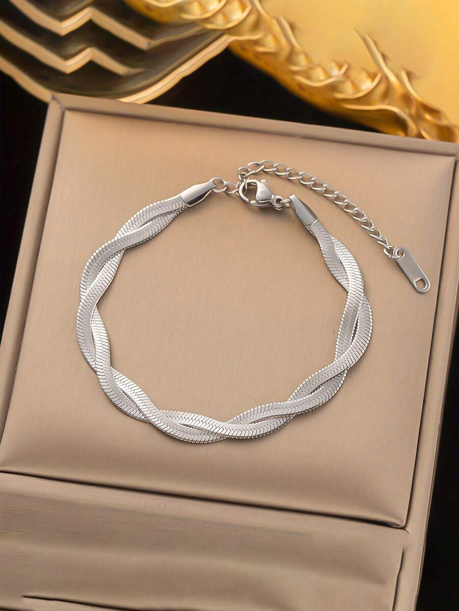 SHEIN سوار ستانلس ستيل أنيق