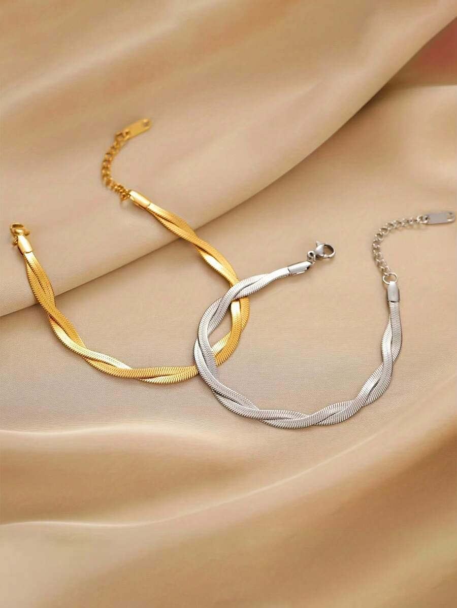 SHEIN سوار ستانلس ستيل أنيق