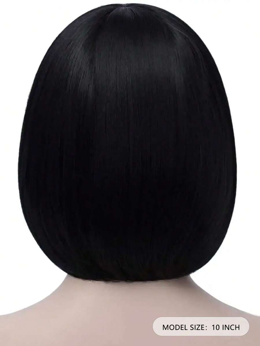 SHEIN باروكة شعر قصيرة سوداء بشعبان