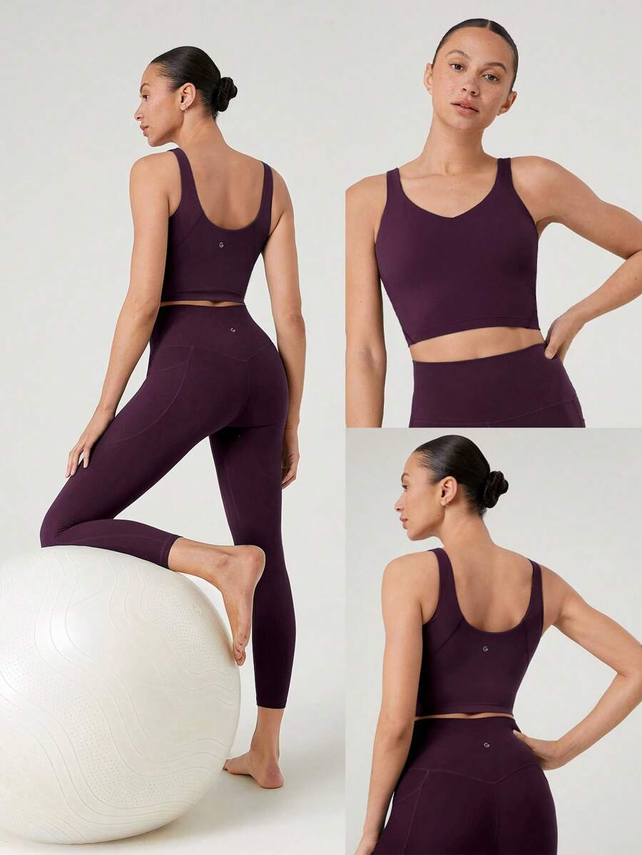 SHEIN GLOWMODE ملابس علوية خزان أكتيفي بحزام على الظهر للتمرينات واليوغا