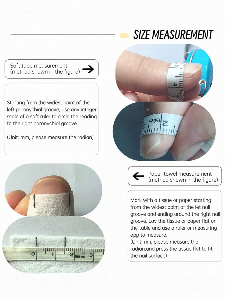 SHEIN YINZIJIA مجموعة أظافر 10 قطع بشكل لوز قابلة للضغط