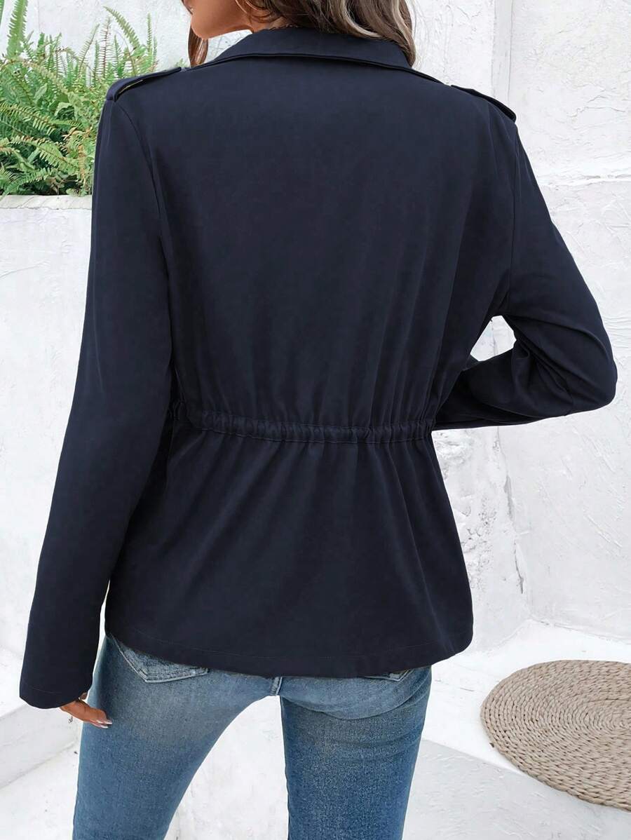 SHEIN Elyressa جاكيت نسائي بسحاب وخصر محدد