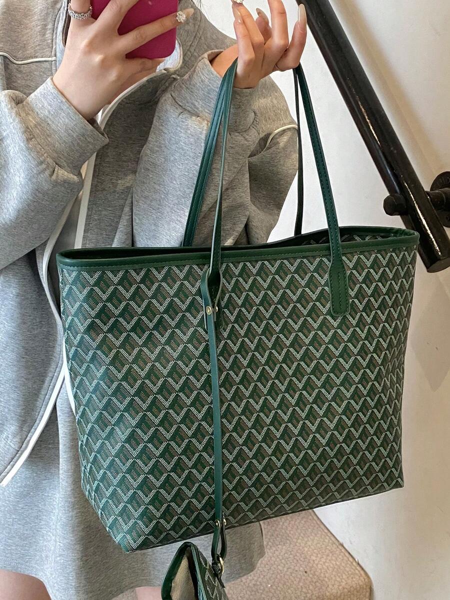 SHEIN SHIMEINI طقم (حقيبة كبيرة+ حقيبة صغيرة) بتصميم حديث
