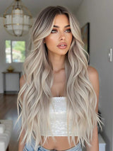 SHEIN باروكة شعر مموج 26 بوصة على شكل فراشة بدون شريط