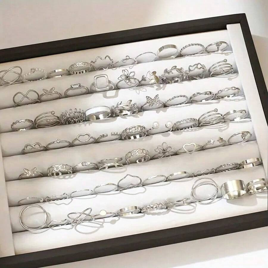 SHEIN مجموعة خواتم أنيقة 30 قطعة بتصميمات متنوعة