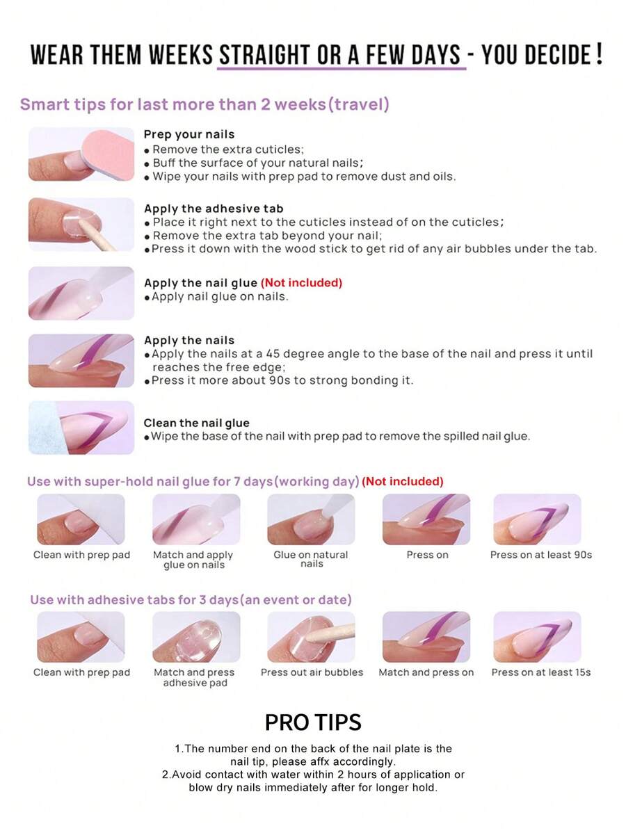 SHEIN طقم أظافر 30 قطعة ضغط لوزية طويلة بيج ووردي فاتح مع جل