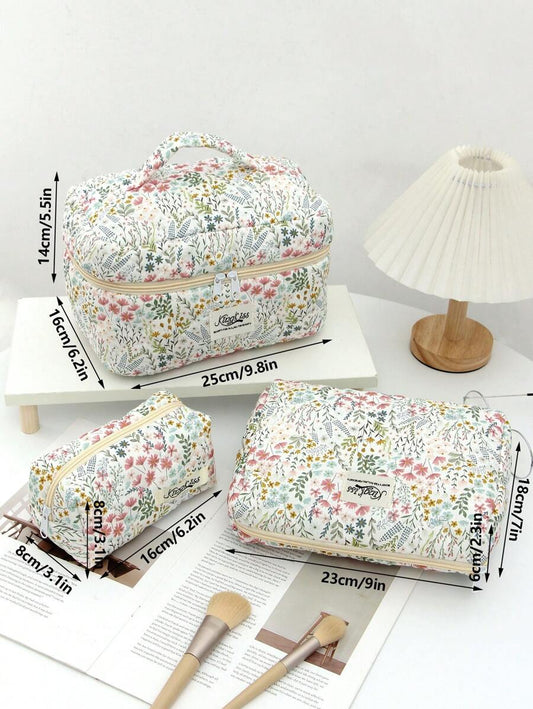 SHEIN حقيبة مكياج محمولة بسحاب للتخزين