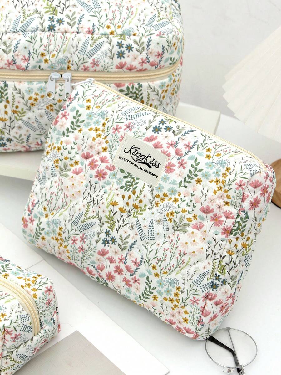 SHEIN حقيبة مكياج محمولة بسحاب للتخزين