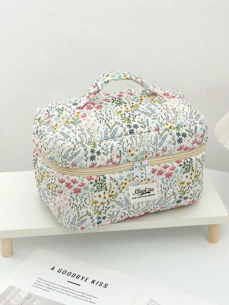 SHEIN حقيبة مكياج محمولة بسحاب للتخزين