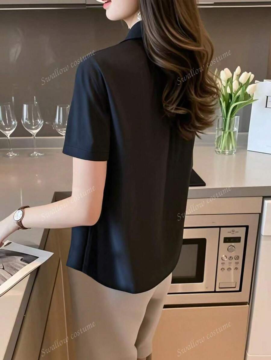 SHEIN قميص نسائي ذو تصميم أنيق وناضج وذو طابع حضري