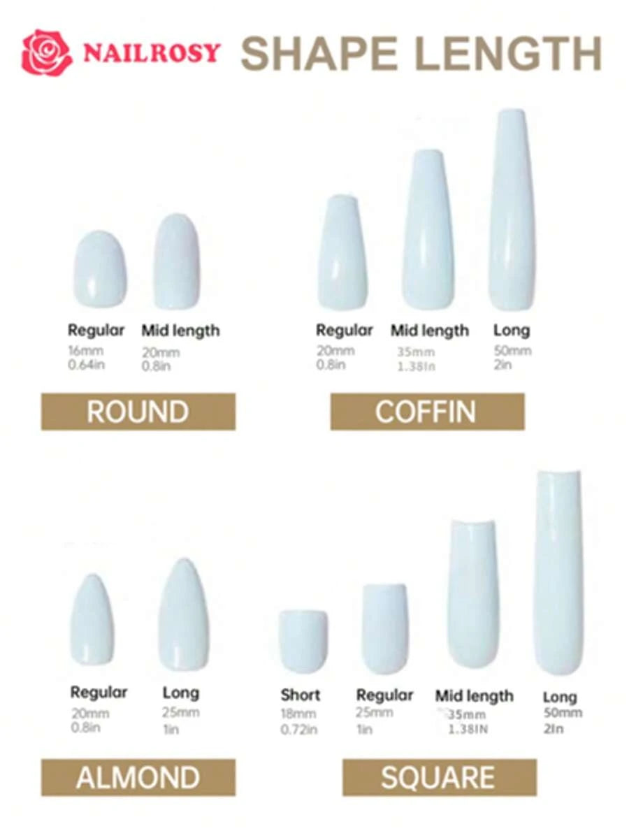 SHEIN nailrosy أظافر 10 قطع بشكل لوزي بتصميم فراشة بتدرج لامع