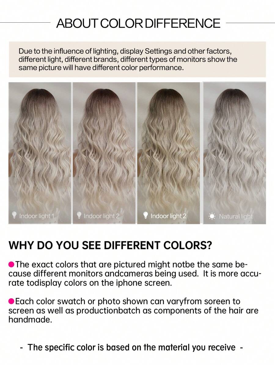 SHEIN باروكة شعر مموج 26 بوصة على شكل فراشة بدون شريط